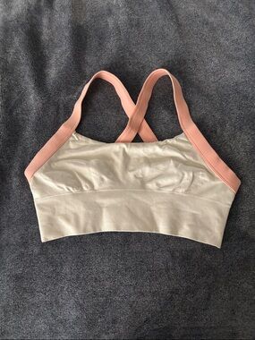 Light Cream & Pink Cross-Back Bralette